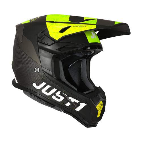 JUST1 J22 ADRENALINE MATTE CARBON/BLACK/FLURO YELLOW MOTOCROSS HELMET