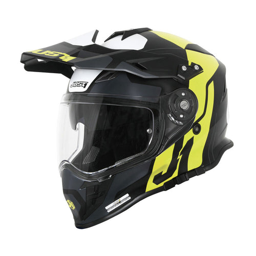 JUST1 J34 PRO TOUR MATTE FLURO YELLOW/BLACK ADVENTURE HELMET