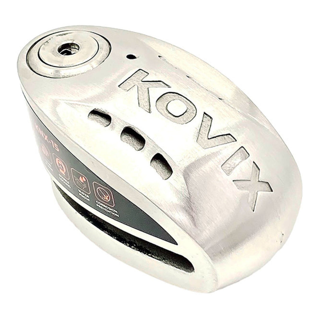 KOVIX OVERLORD ALARM DISC LOCK KNX12 STAINLESS STEEL WITH REMINDER CABLE