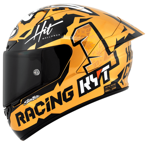 KYT NZ RACE AUGUSTO WORLD CHAMPION 2022 GOLD LE MOTORCYCLE HELMET