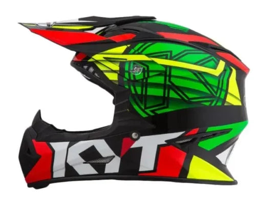 KYT JUMPSHOT 1 BLACK GREEN FLURO MOTOCROSS HELMET