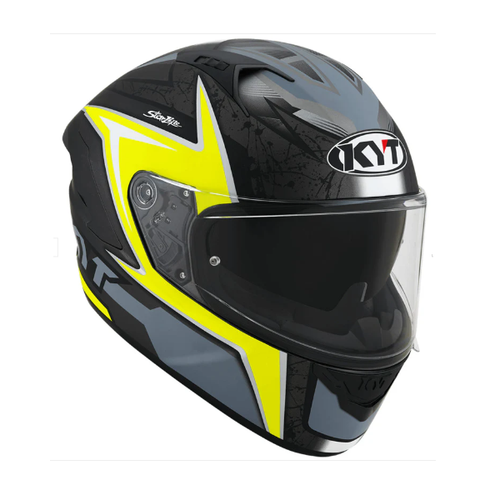 KYT NF-R MINDSET MATTE ANTHRACITE YELLOW MOTORCYCLE HELMET