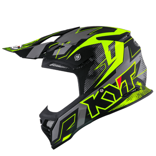 KYT SKYHAWK DIGGER MATTE GREY YELLOW MOTOCROSS HELMET