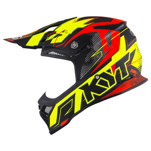 KYT SKYHAWK DIGGER MATTE YELLOW ORANGE MOTOCROSS HELMET