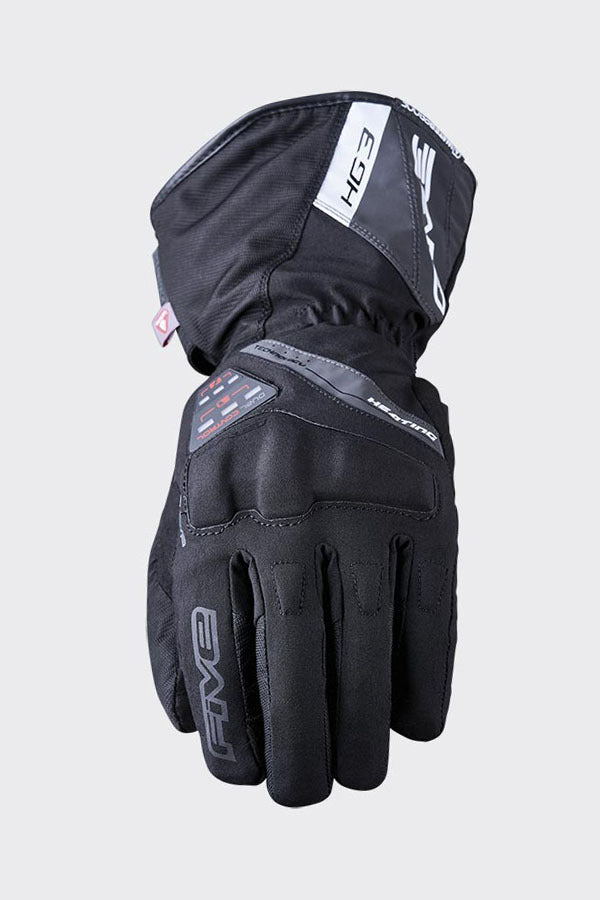 FIVE HG3 EVO WOMENS WATERPROOF HEATED MOTORCYCLE GLOVES BLACK (Size: MEDIUM)