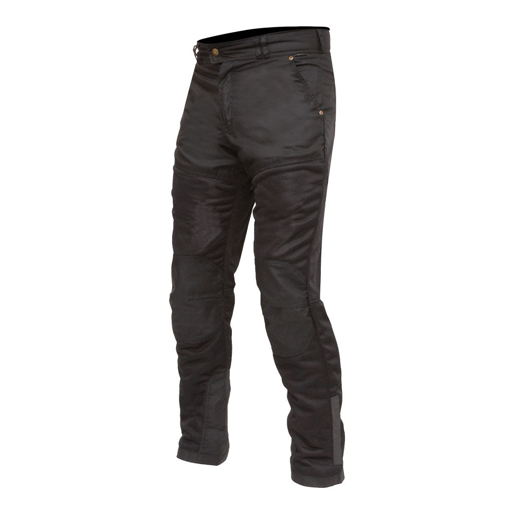 MERLIN SHENSTONE AIR MESH D3O BLACK HERITAGE WAX COTTON PANTS