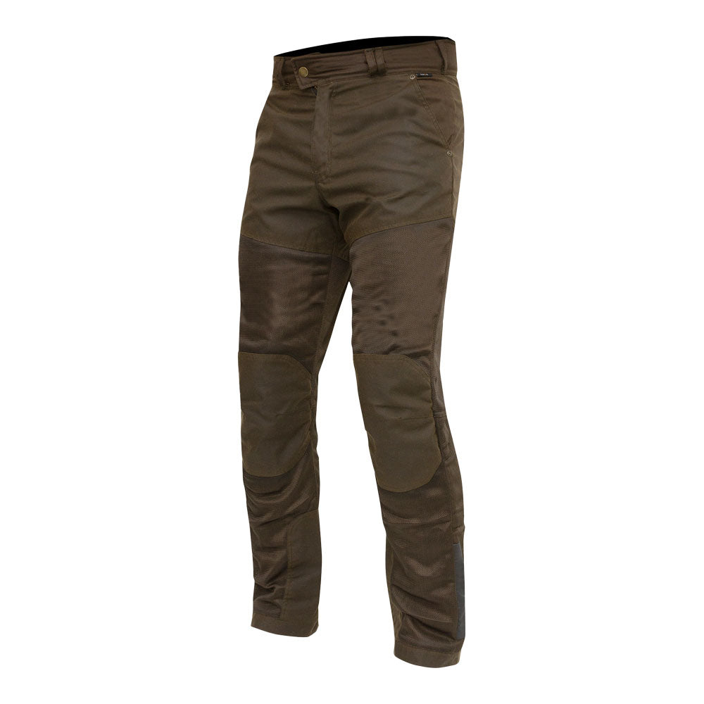 MERLIN SHENSTONE AIR MESH D3O OLIVE HERITAGE WAX COTTON PANTS