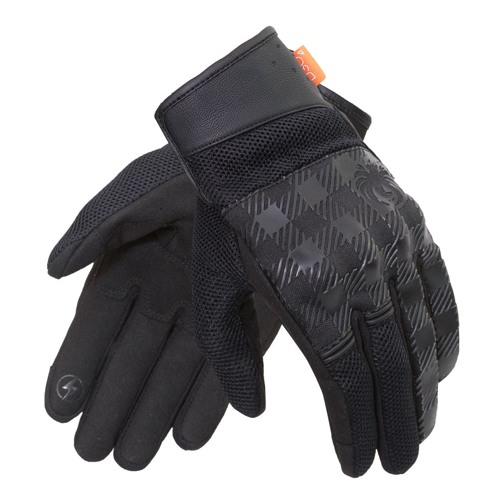 MERLIN BARRETT MESH D3O BLACK LEISURE MOTO GLOVES