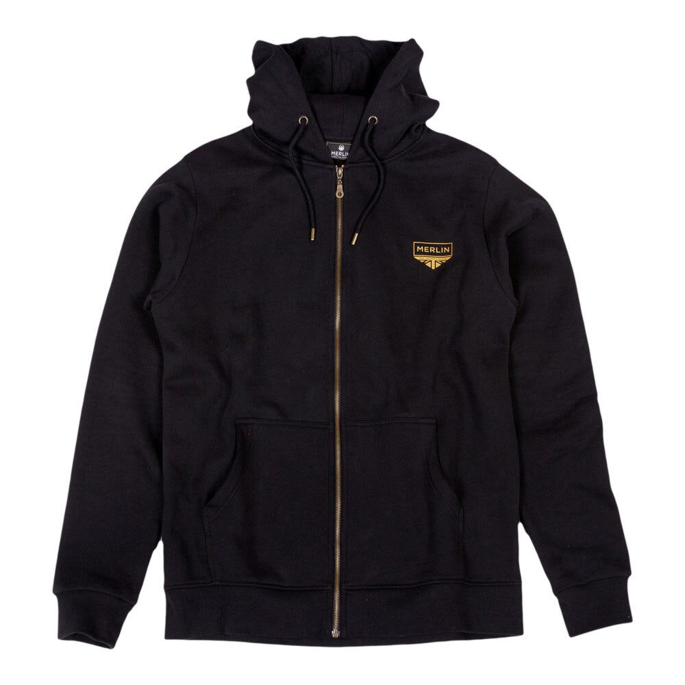 MERLIN GORSEY BLACK ZIP-UP HOODY