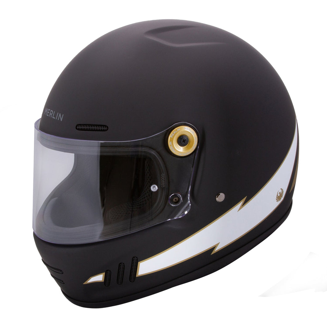 MERLIN REVIVAL FLASH MATT BLACK HELMET