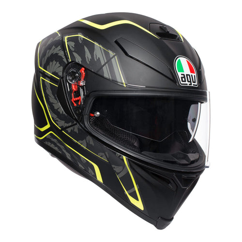 AGV K5 S TORNADO MATT BLACK/YELLOW FLURO HELMET