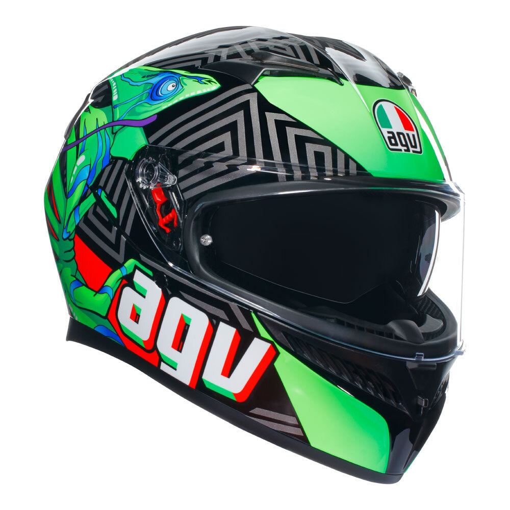 AGV K3 KAMALEON BLACK/RED/GREEN HELMET