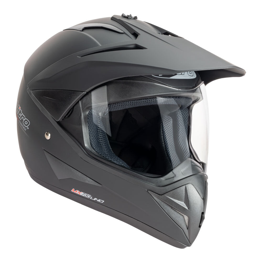 NITRO MX730 SATIN BLACK ADVENTURE HELMET
