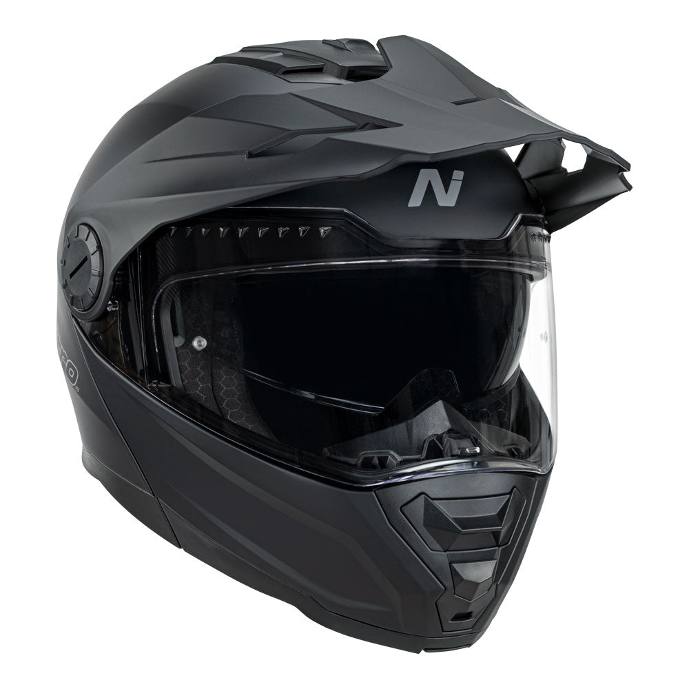 NITRO FA1650 DVS SATIN BLACK ADVENTURE MODULAR HELMET