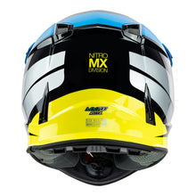 NITRO MX700 RECOIL MOTOCROSS HELMET BLACK/LIGHT BLUE/SILVER/FLURO YELLOW