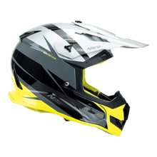 NITRO MX700 RECOIL MOTOCROSS HELMET GUNMETAL/BLACK/SILVER/FLURO YELLOW