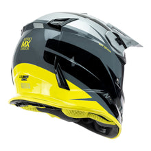 NITRO MX700 RECOIL MOTOCROSS HELMET GUNMETAL/BLACK/SILVER/FLURO YELLOW