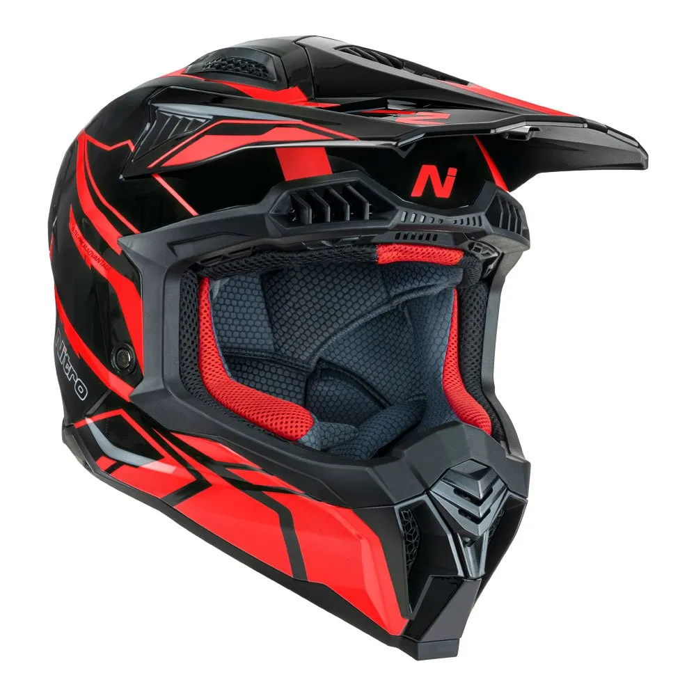 NITRO MX710 SHARD II MOTOCROSS HELMET RED/BLACK
