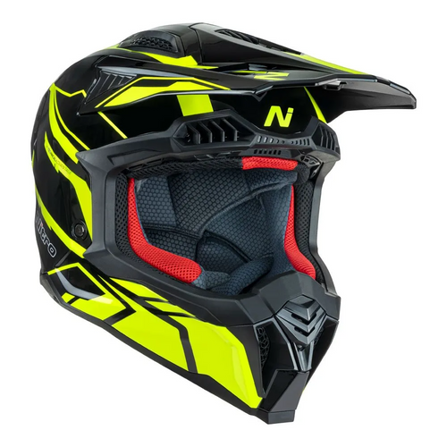 NITRO MX710 SHARD II MOTOCROSS HELMET FLURO YELLOW/BLACK