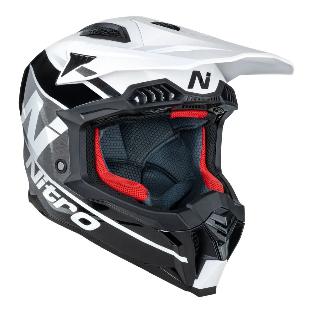 NITRO MX710 ONYX MOTOCROSS HELMET WHITE/GREY