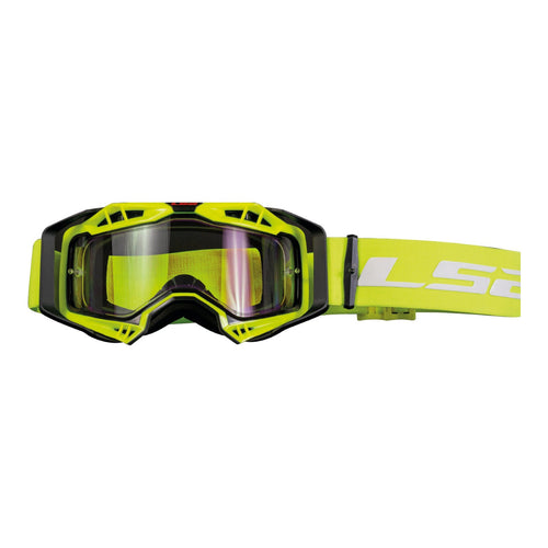 LS2 AURA GOGGLE - YELLOW WITH CLEAR LENS