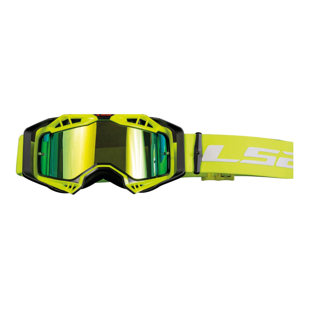 LS2 AURA PRO GOGGLE - YELLOW WITH IRIDIUM LENS