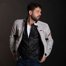 LS2 RIVA MEN'S JACKET - LIGHT GREY / HI-VIS ORANGE