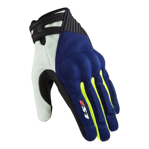 LS2 DART II MEN'S GLOVES - BLUE / HI-VIS YELLOW