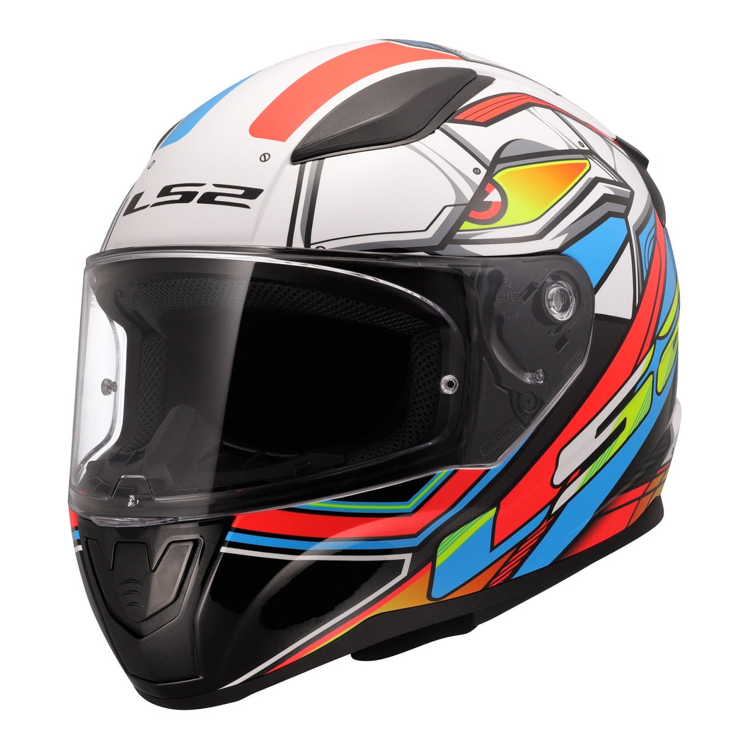LS2 FF353 RAPID 2 XDRON HELMET - WHITE / HI-VIS ORANGE / BLUE