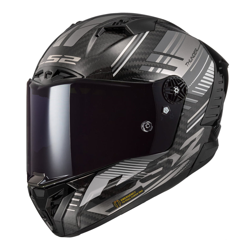 LS2 FF805 THUNDER CARBON HELMET - VOLT BLACK / GREY 22.06