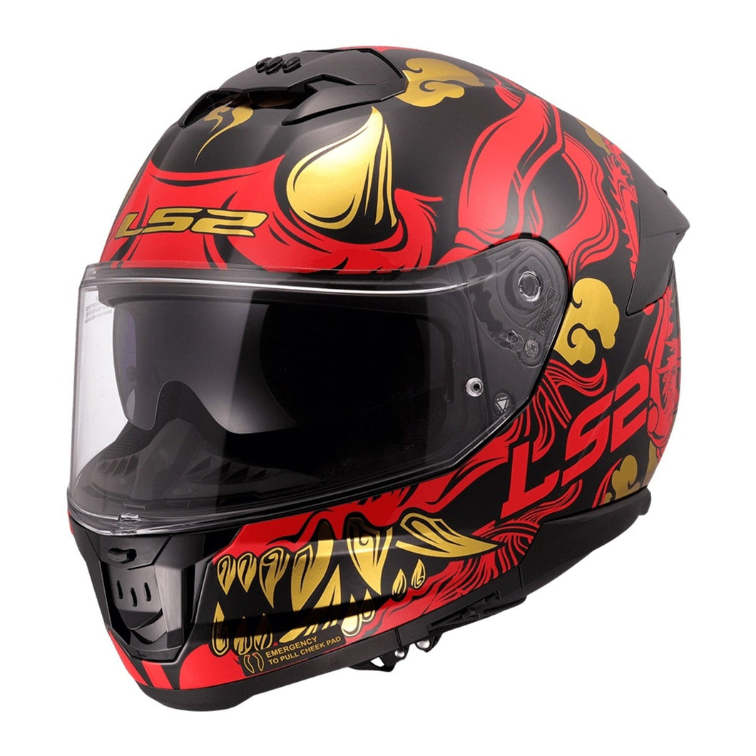 LS2 FF808 STREAM II DRAKO HELMET - BLACK / RED