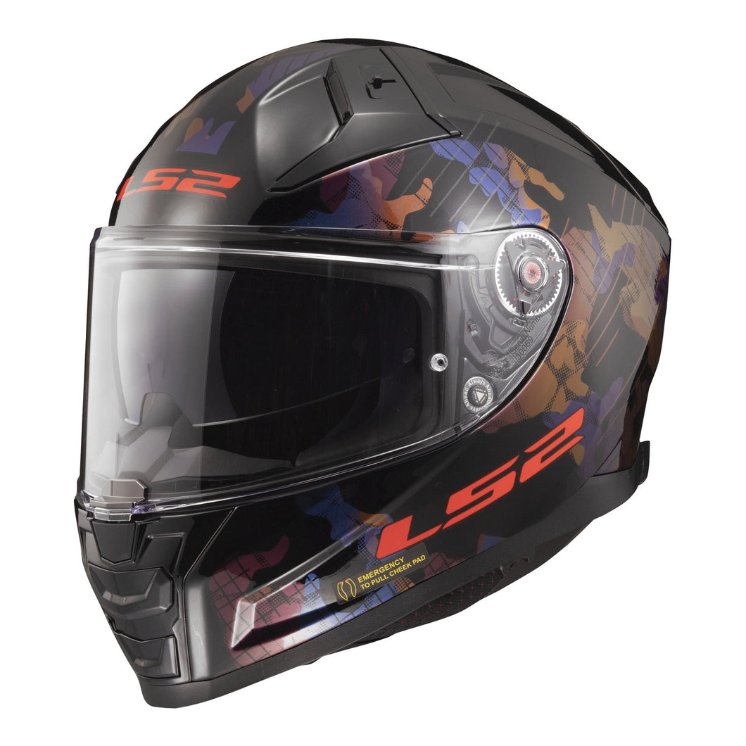 LS2 FF811 VECTOR II KAMO HELMET - BLACK / BLUE / TITANIUM 22.06