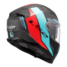 LS2 FF811 VECTOR 2 CARBON CARBON GRID HELMET - CYAN