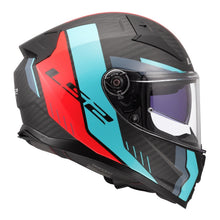 LS2 FF811 VECTOR 2 CARBON CARBON GRID HELMET - CYAN