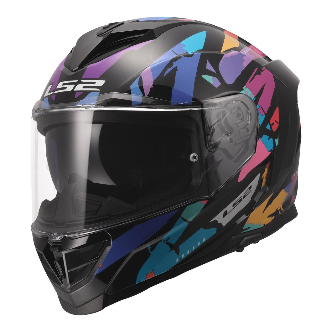 LS2 FF818 STORM 3 KAOS HELMET - BLACK / PURPLE / BLUE
