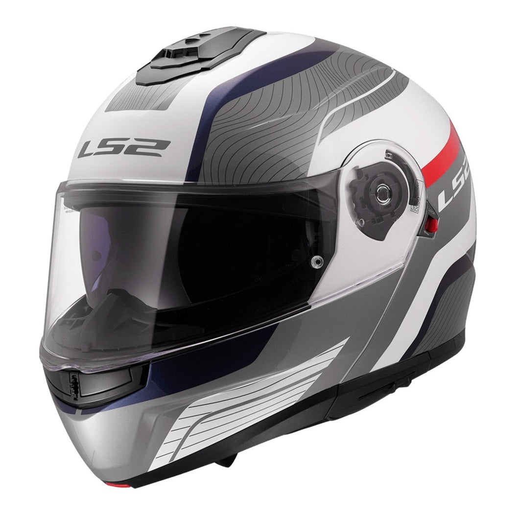 LS2 FF908 STROBE II MONZA HELMET - WHITE / BLUE / RED