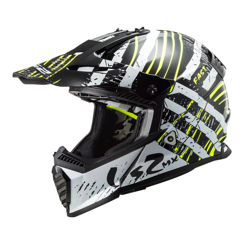 LS2 MX437 FAST EVO VERVE HELMET - BLACK / WHITE