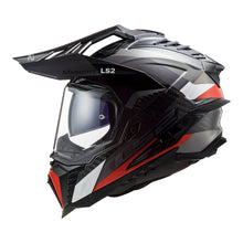 LS2 MX701 EXPLORER CARBON FRONTIER HELMET - TITANIUM / RED