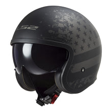 LS2 OF599 SPITFIRE II FLAG HELMET - MATTE BLACK 06