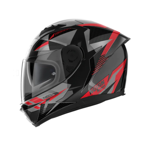 NOLAN N60-6 FULL FACE CLASSIC MOTORCYCLE HELMET BLACK RED SILVER