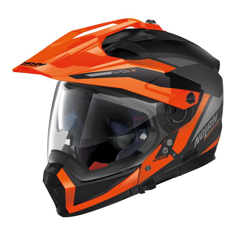 NOLAN N70-2 X ADVENTURE STUNNER HELMET - FLAT BLACK/ORANGE/GREY