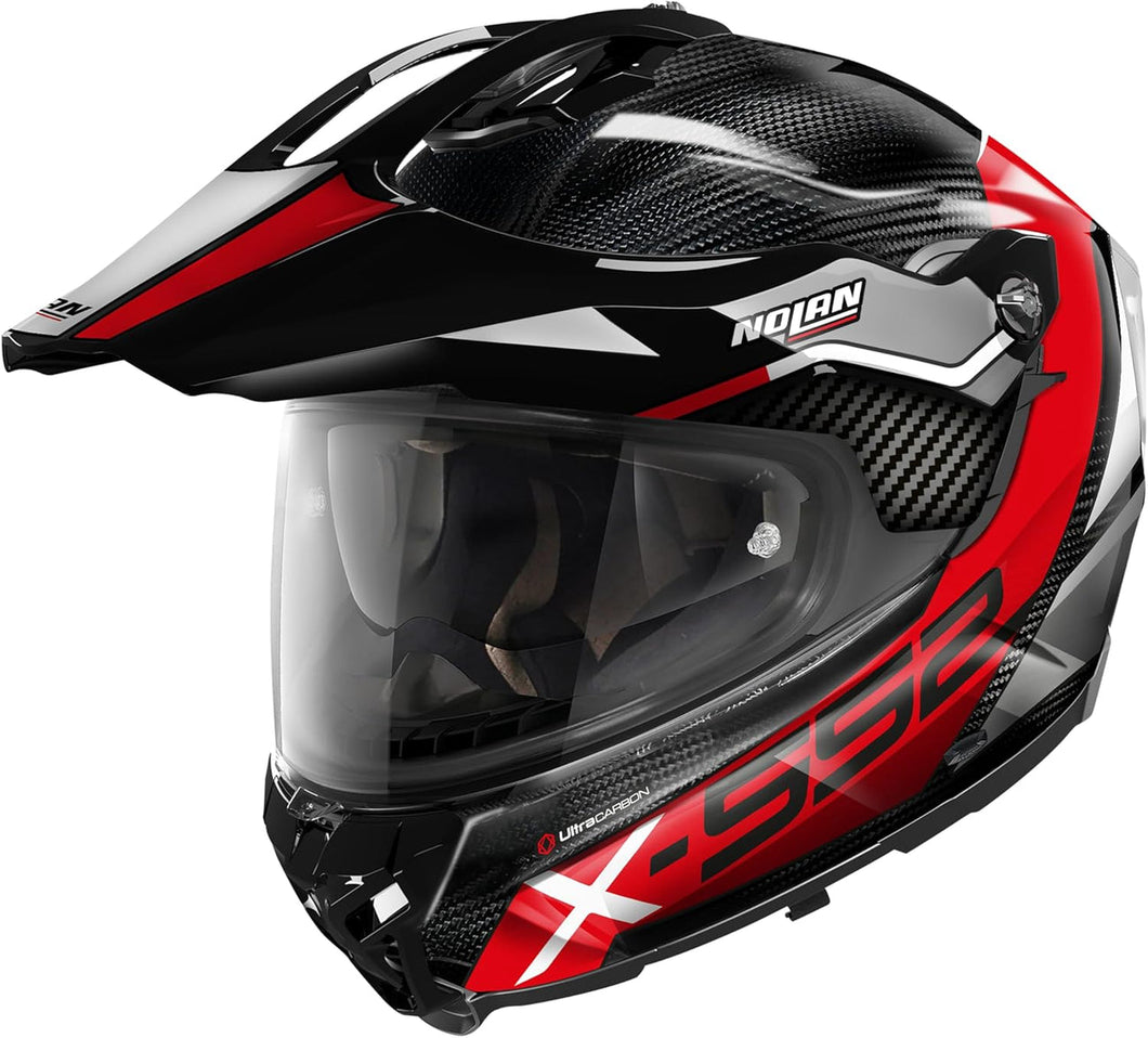 NOLAN X-552 ULTRA CARBON ADVENTURE DINAMO HELMET - CARBON/RED/GREY
