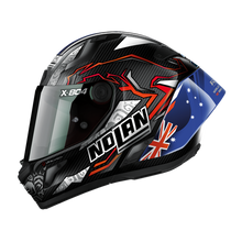 NOLAN X-804 RS FULL FACE STONER 10TH ANNIVERSARY MOTORCYCLE HELMET - CARBON BLUE WHITE