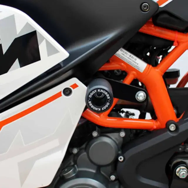 OGGY KNOBBS KTM RC390 2014-2016 BLACK FRAME SLIDERS