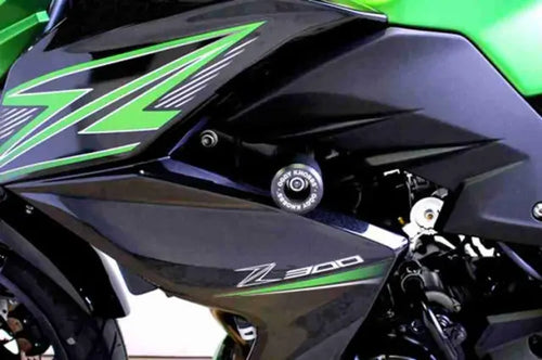 OGGY KNOBBS KAWASAKI Z300 2013-2018 BLACK FRAME SLIDER KIT