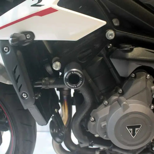 OGGY KNOBBS TRIUMPH STREET TRIPLE 765 2017-2024 BLACK FRAME SLIDER KIT