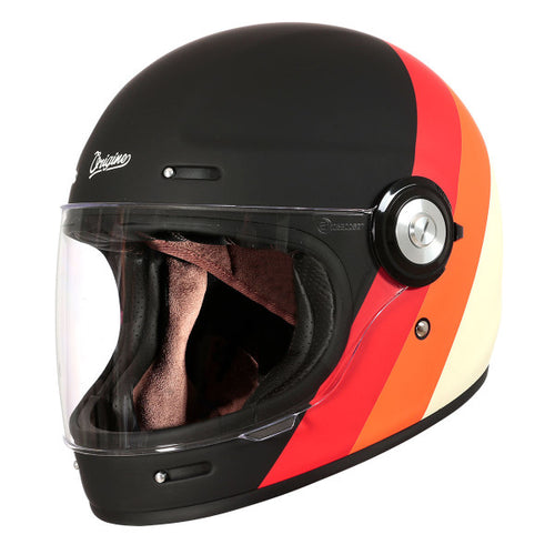 ORIGINE VEGA PRIMITIVE MOTORCYCLE HELMET 22.06 MATT BLACK/ORANGE/RED/CREAM