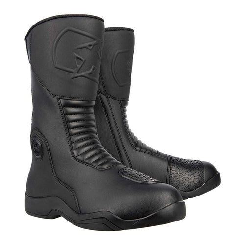 OXFORD TRACKER 2.0 LEATHER MOTORCYCLE BOOTS - BLACK (Size: 43)