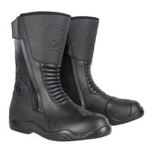 OXFORD HUNTER TWIN ZIP MOTORCYCLE LEATHER BOOTS  - BLACK (Size: 42)