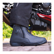 OXFORD HUNTER TWIN ZIP MOTORCYCLE LEATHER BOOTS  - BLACK (Size: 42)
